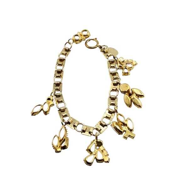 Vintage NOS Julie Rubano Milk Glass Charm Bracelet (A9004) - Picture 5 of 6